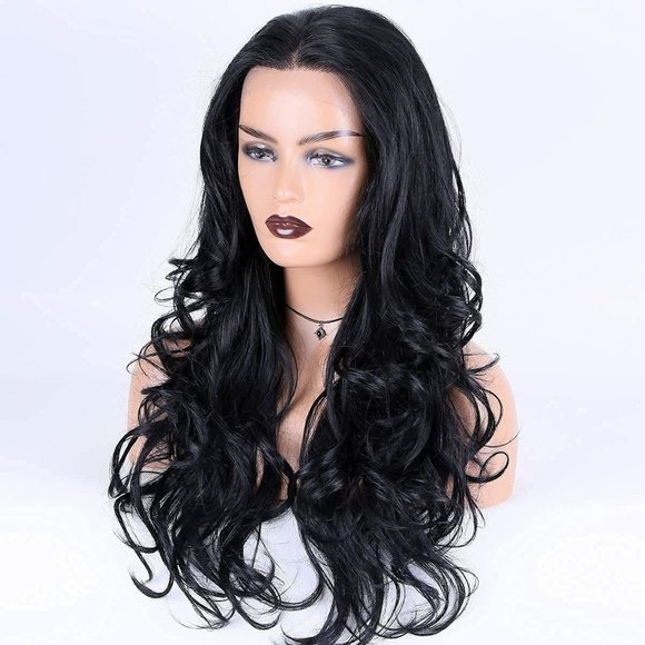 Long Black Curly Hairstyles For Women-13×4 HD Lace Front Wig